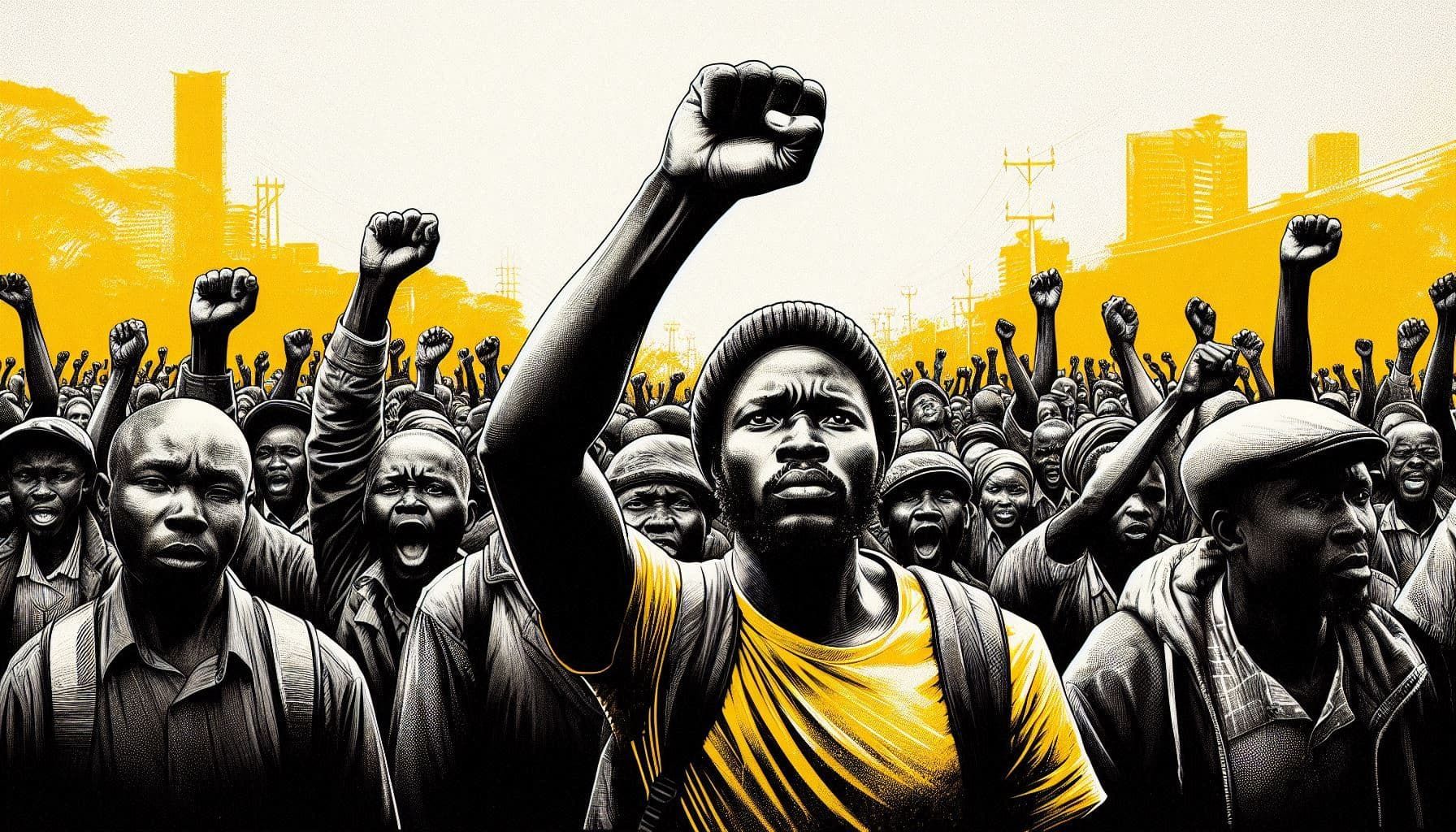 African protest for workers' rights